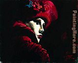 Mask Paintings - Venecian Mask by Fabian Perez